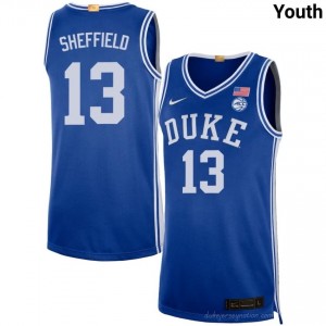 Durable Duke Cameron Sheffield #13 Ultra-Soft Royal Youth Basketball High School Jersey 33072051