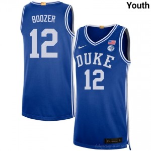 Durable Duke Cameron Boozer #12 Ultra-Soft Royal Youth Basketball High School Jersey 35047752