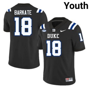 Duke Blue Devils #18 Cooper Barkate Black Youth NCAA Premium Football Polyester Jersey 20364099