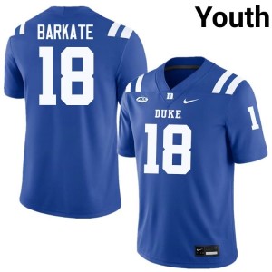 Youth Cooper Barkate Blue Devils University #18 Royal Football Jersey 95692037
