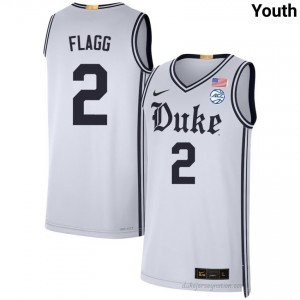 Youth Cooper Flagg Blue Devils University #2 Team White Basketball Jersey 30339596