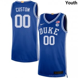 Durable Duke Custom #00 Ultra-Soft Royal Youth Basketball High School Jersey 94842998