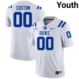 Youth Custom Duke University #00 White Football Jersey 50765163