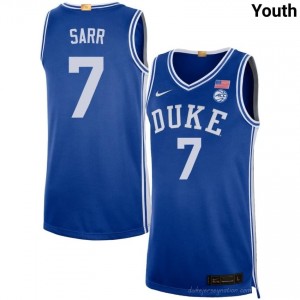 Durable Duke Dame Sarr #7 Ultra-Soft Royal Youth Basketball High School Jersey 98591795