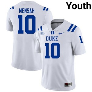 Youth Darian Mensah Duke University #10 White Football Jersey 20370955