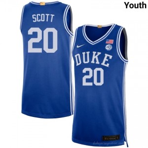 Durable Duke Jack Scott #20 Ultra-Soft Royal Youth Basketball High School Jersey 42053092