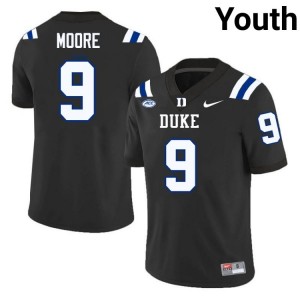Durable Duke Blue Devils Jaquez Moore #9 Ultra-Soft Black Youth Football High School Jersey 52793829