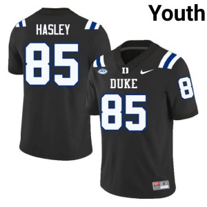 Duke Blue Devils #85 Jeremiah Hasley Black Youth NCAA Premium Football Polyester Jersey 85793330