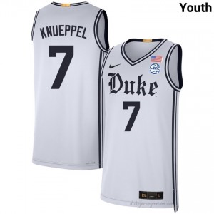 Durable Duke Kon Knueppel #7 Ultra-Soft Team White Youth Basketball High School Jersey 11158343