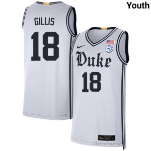 Durable Duke Mason Gillis #18 Ultra-Soft Team White Youth Basketball High School Jersey 47174993