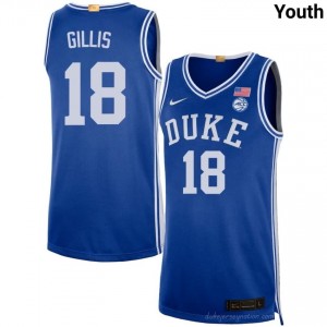 Youth Mason Gillis Blue Devils University #18 Royal Basketball Jersey 74914019