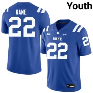 Blue Devils #22 Moussa Kane Royal Youth NCAA Premium Football Polyester Jersey 19670422