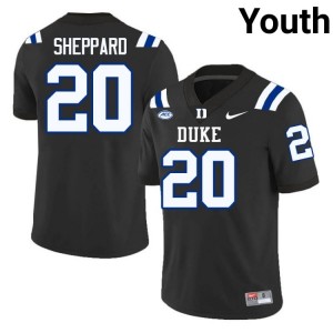 Nate Sheppard Duke Blue Devils #20 Black Youth Genuine Sewn College Football Jersey 92325941
