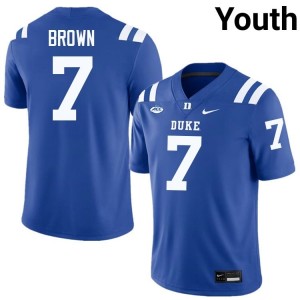 Durable Blue Devils Que'Sean Brown #7 Ultra-Soft Royal Youth Football High School Jersey 89531692