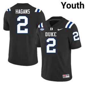 Youth Sahmir Hagans Duke Blue Devils University #2 Black Football Jersey 49204927
