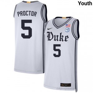 Durable Duke Tyrese Proctor #5 Ultra-Soft Team White Youth Basketball High School Jersey 55295908